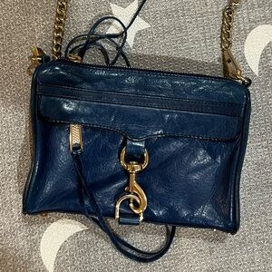 Rebecca Minkoff blue mini Mac bag